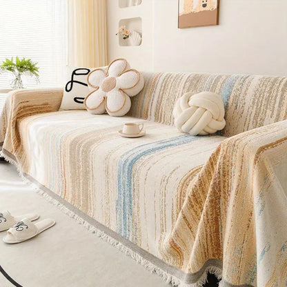 Sofa Cover Striped Chenille Non-Slip | Serene 5