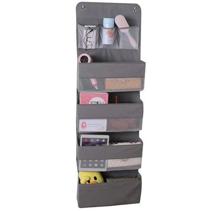 Gray 5-Tier Hanging Shoe Storage Organizer for Closet – Versatile Accessory Holder with Damage-Free Installation 4