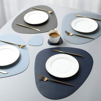 Designer PU Leather Placemat & Coaster Set