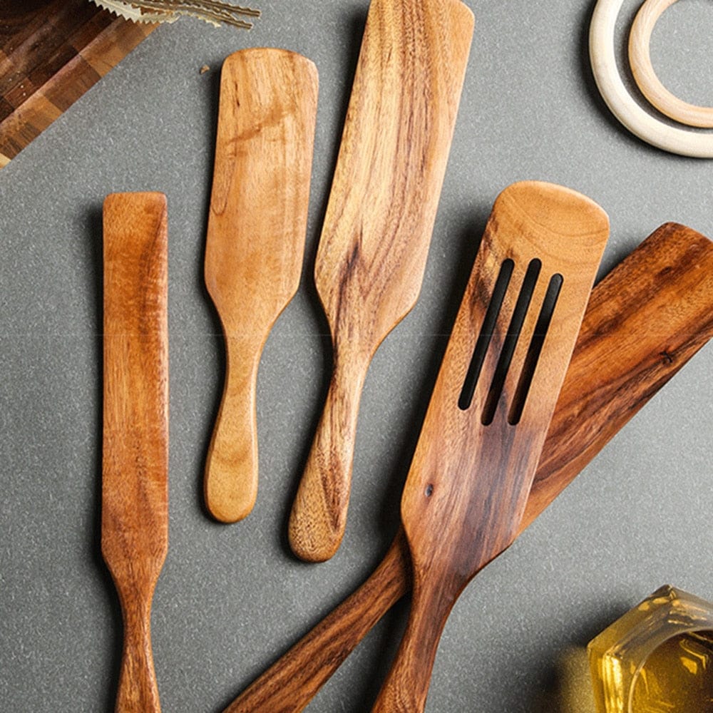 Variant image for Kitchen Utensil Set Natural Wood Cooking Utensils | Culinary Essentials-2
