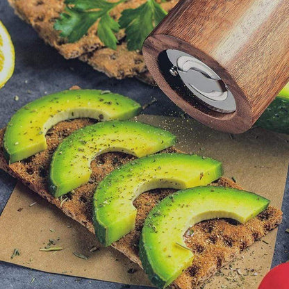 Acacia Wood Salt and Pepper Grinder Set – Adjustable Mill Design
