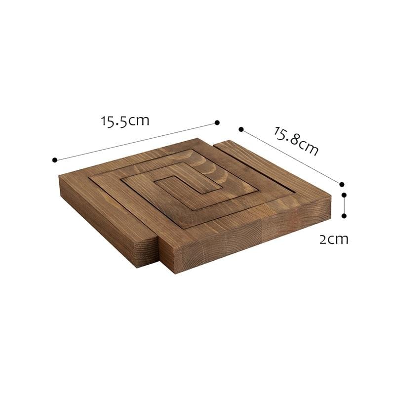 Variant image for Pine Wood Kitchen Trivet Set | Elegant Design-2