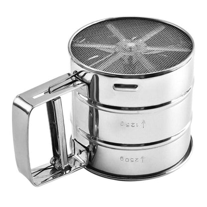 Stainless Steel Flour Sifter – Manual Crank Design