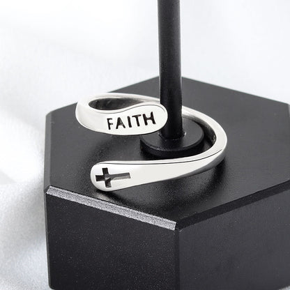Women Adjustable Ring Silver Inspirational Design | Empowerment-5