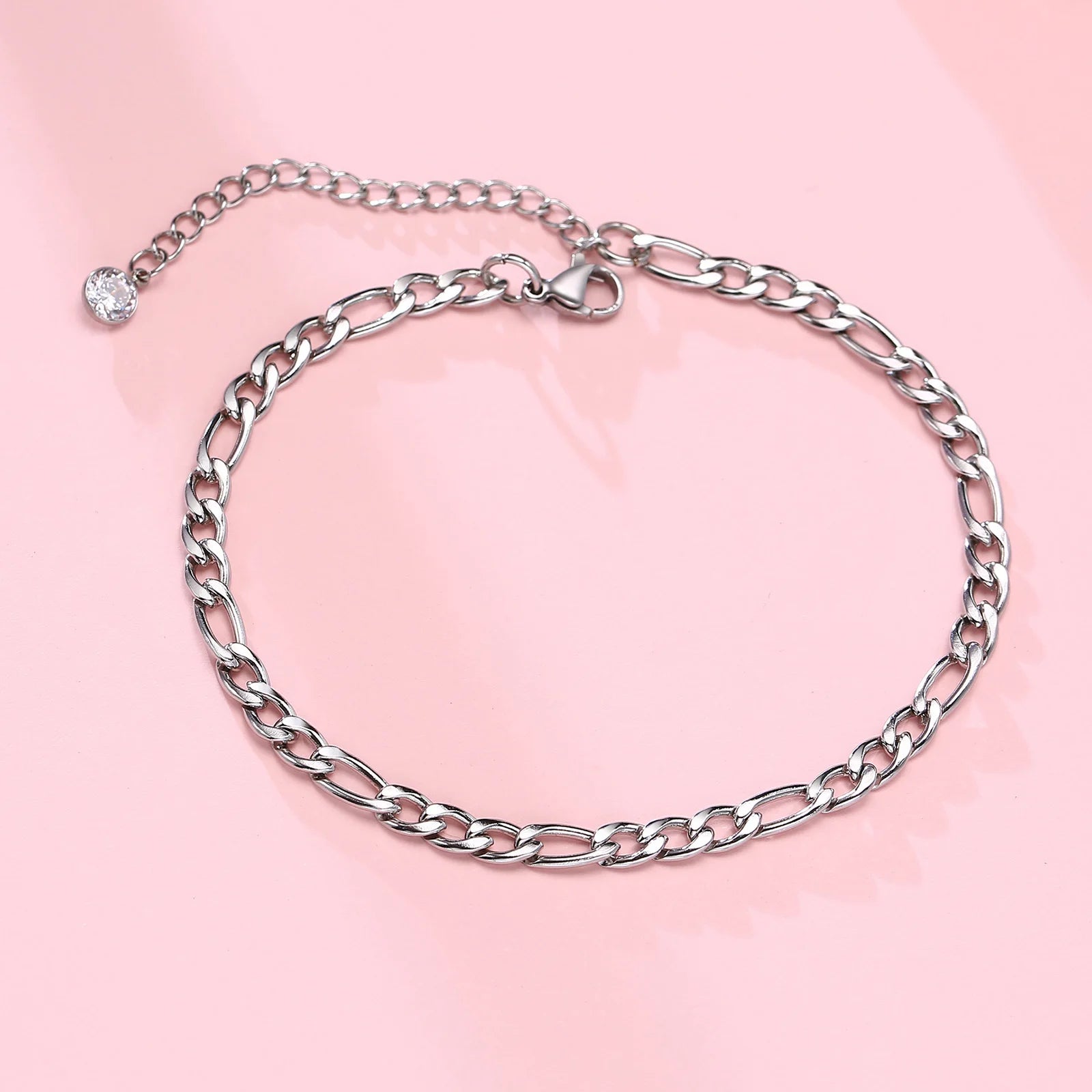 Unisex Figaro Chain Anklet Adjustable Stainless Steel | Elegant Design-3