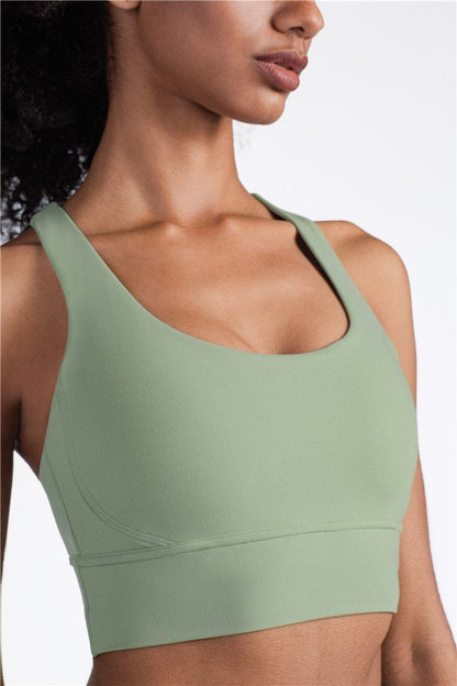 Women Sports Bra Black Nylon Spandex | Activewear-3