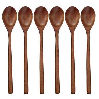 6-Piece Wooden Soup Spoon Set – Nanmu Wood