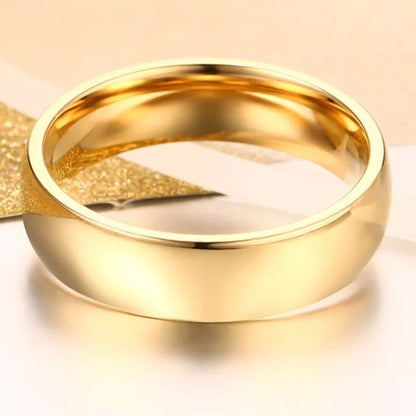 Unisex Classic Gold Band Engagement Ring | Elowen