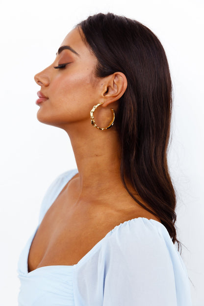 Women Hoop Earrings Gold Plated Brass | Serenity-2