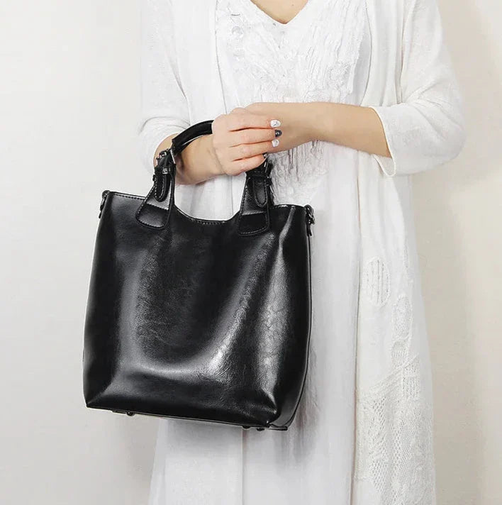 Vintage Oil Finish Leather Tote | Amanda