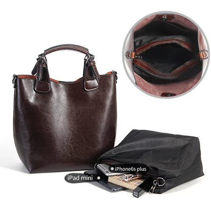 Vintage Oil Finish Leather Tote | Amanda