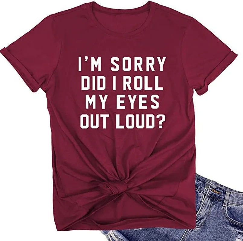 Women T-Shirt White Cotton Graphic Tees | Eye-Roll Print-2