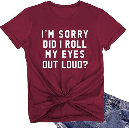 Women T-Shirt White Cotton Graphic Tees | Eye-Roll Print-2