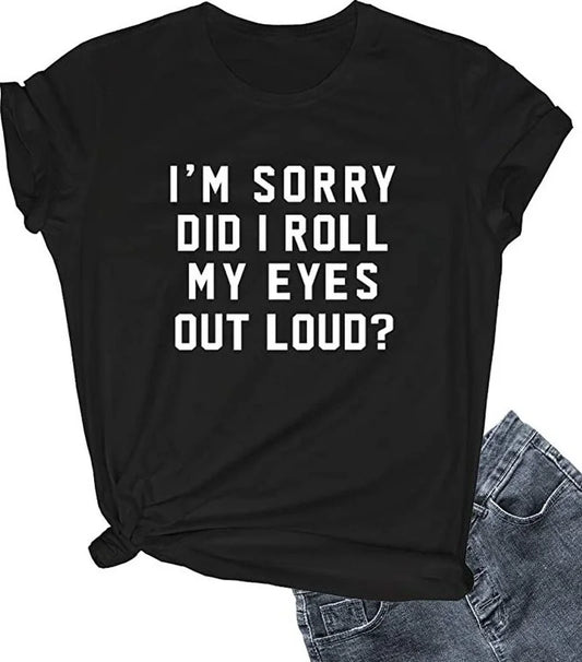 Women T-Shirt White Cotton Graphic Tees | Eye-Roll Print-1