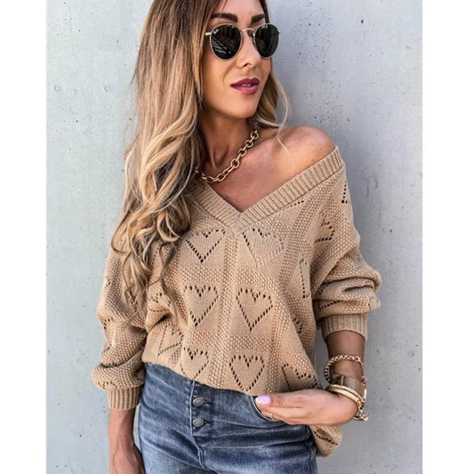 Women Heart Knit Sweater | Naomi