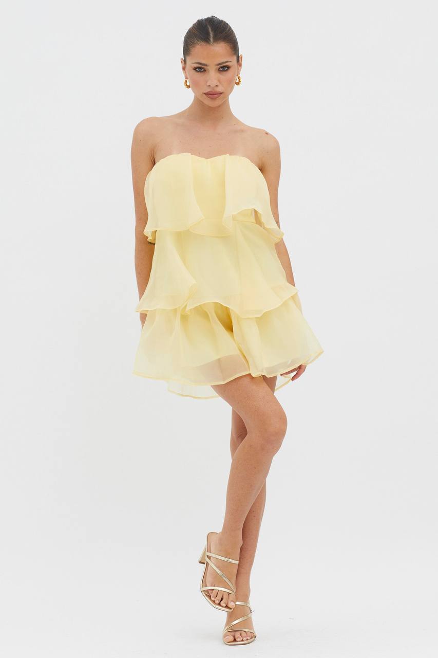 Ruffled Strapless Mini Dress | Constance