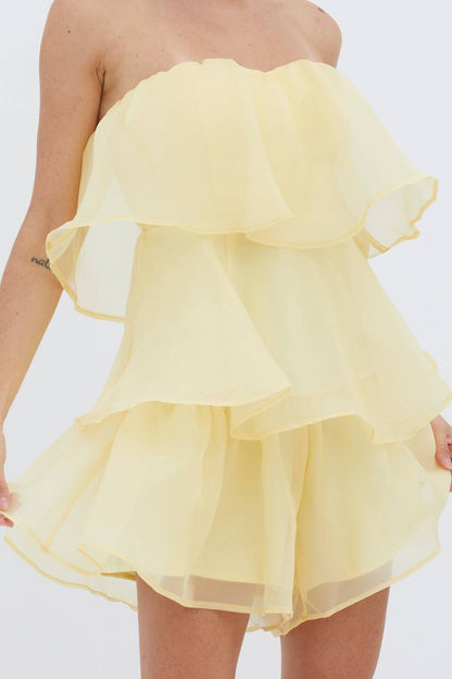 Ruffled Strapless Mini Dress | Constance