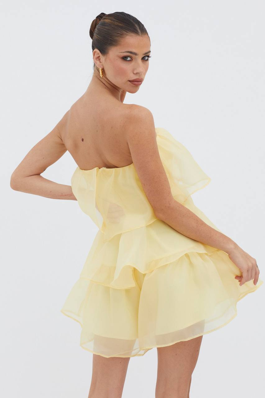 Ruffled Strapless Mini Dress | Constance