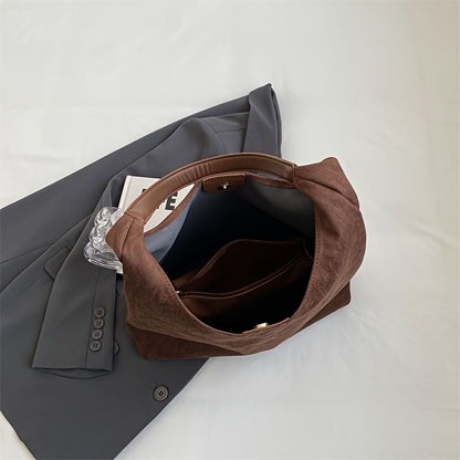 Women Minimalist Suede Tote Bag | Mila