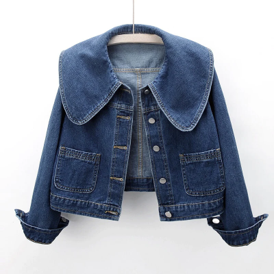 Women Vintage Wide-Collar Denim Jacket | Althea