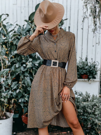 Women Shirt Dress Cheetah Print Polyester | Ashe-4