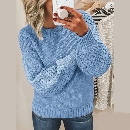 Women Textured Knit Bubble Sleeve Sweater | Robin