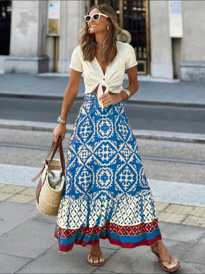 Long Summer Skirt in Retro Boho Style | Izzy