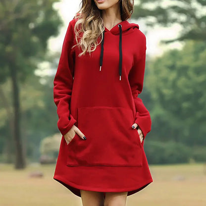 Long Warm Hoodie Dress | Ami