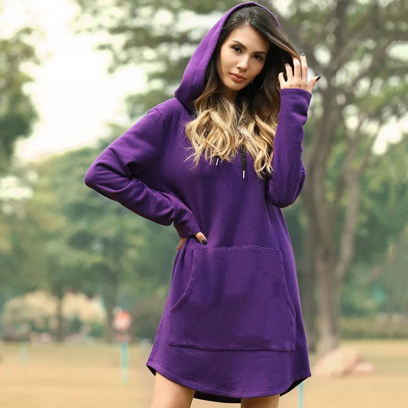 Long Warm Hoodie Dress | Ami