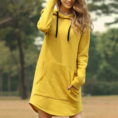 Long Warm Hoodie Dress | Ami