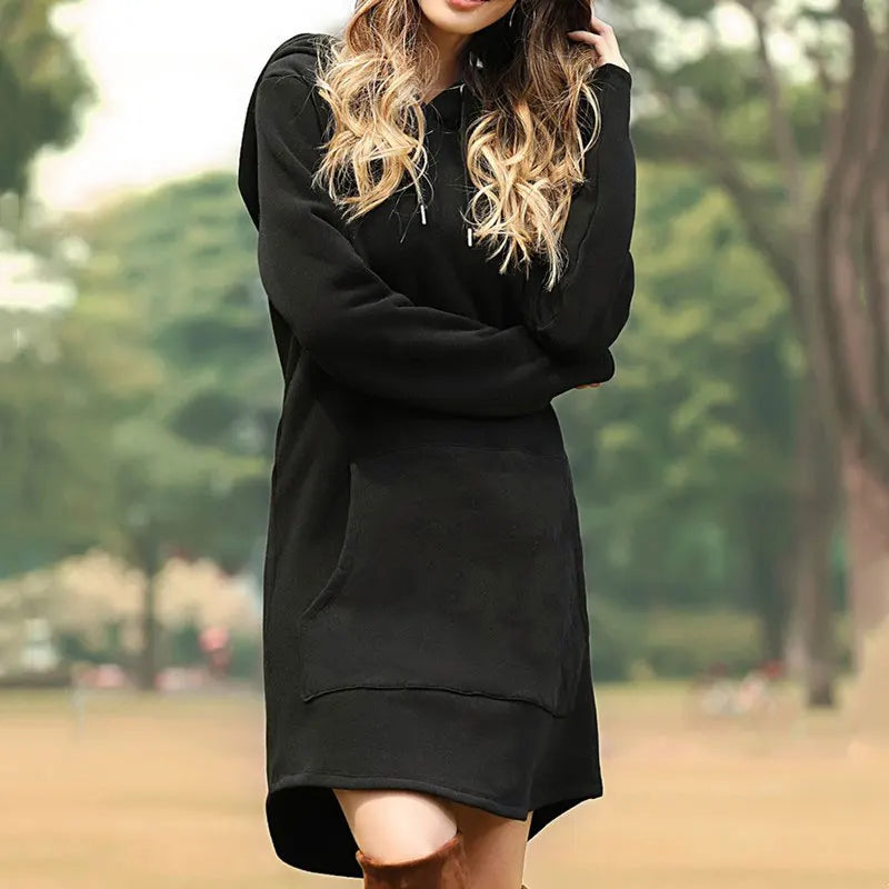 Long Warm Hoodie Dress | Ami