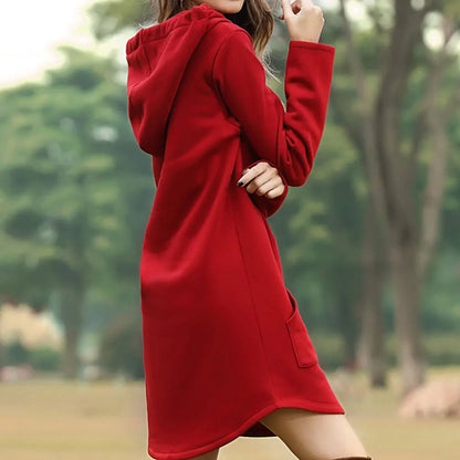 Long Warm Hoodie Dress | Ami