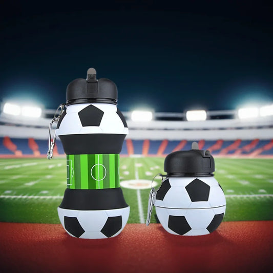 Kids Portable Silicone Water Bottle – 600ml Leakproof Folding Sports Cup for Outdoor Activities 0