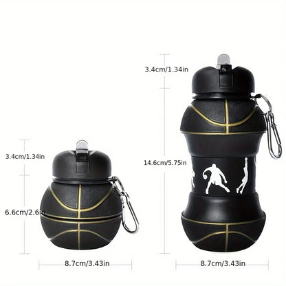 Kids Portable Silicone Water Bottle – 600ml Leakproof Folding Sports Cup for Outdoor Activities 1