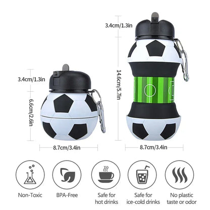 Kids Portable Silicone Water Bottle – 600ml Leakproof Folding Sports Cup for Outdoor Activities 7