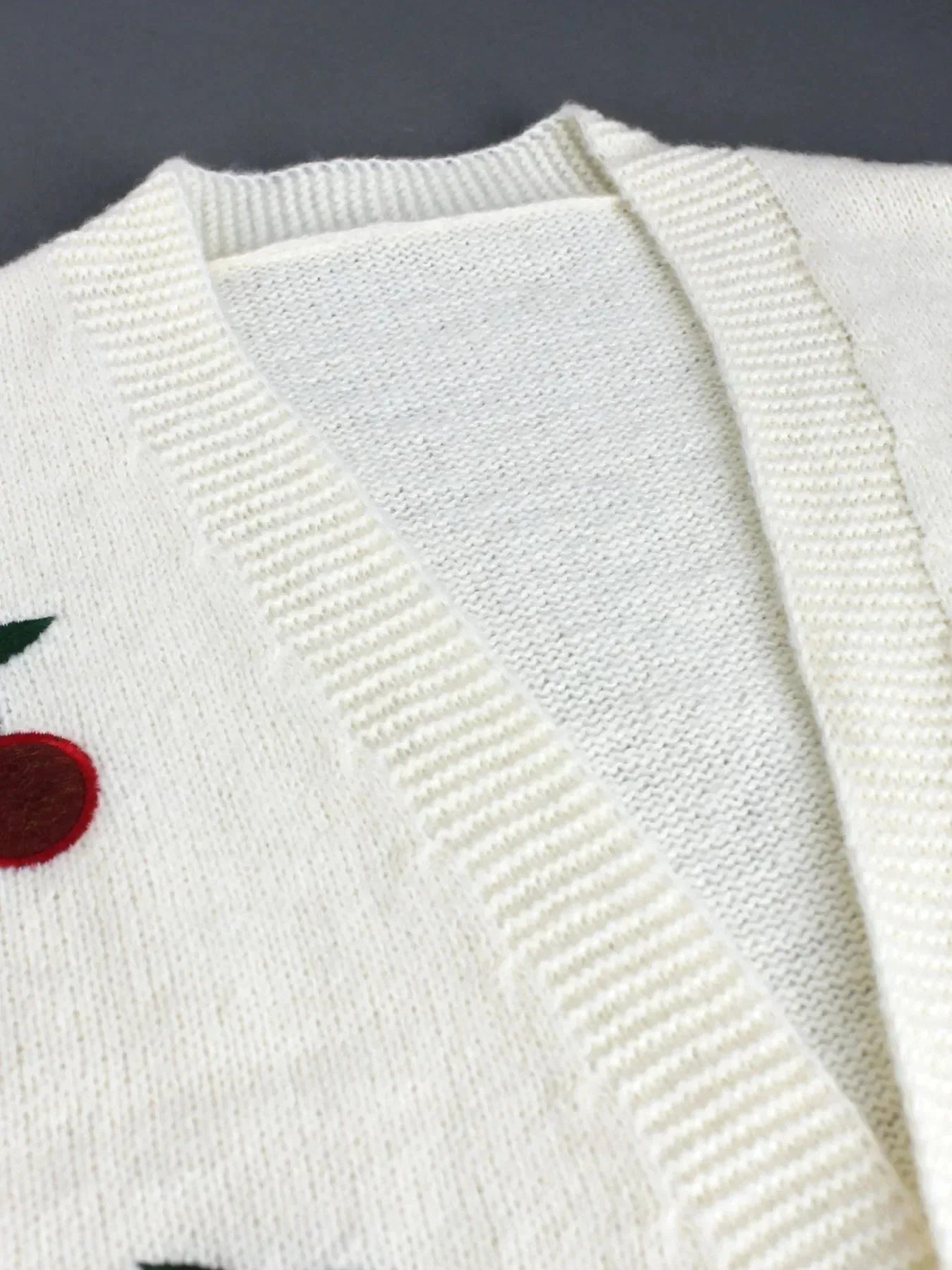 Women Cherry Pattern Knit Cardigan | Aubrielle