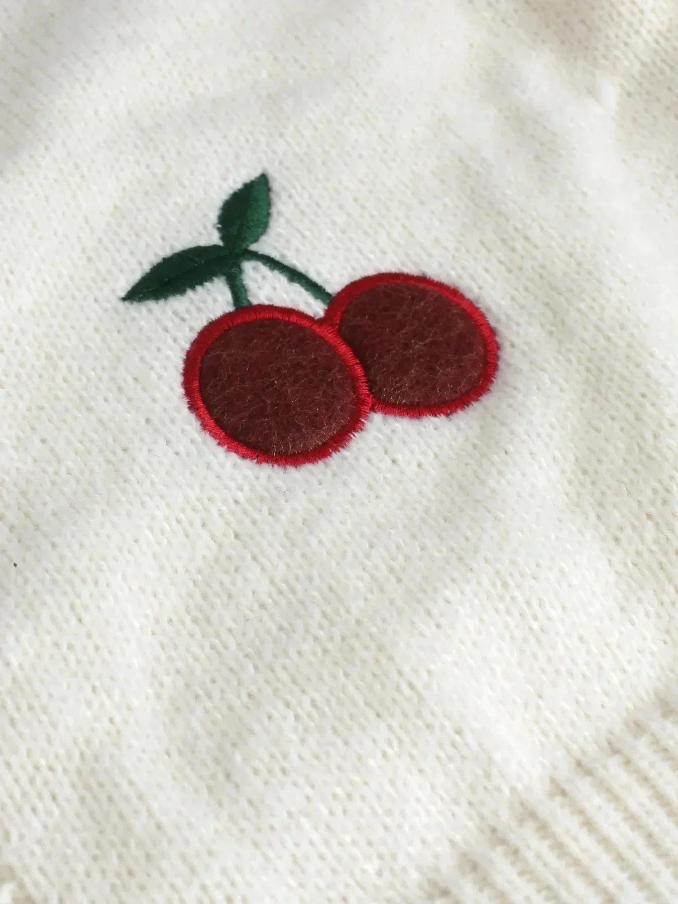 Women Cherry Pattern Knit Cardigan | Aubrielle