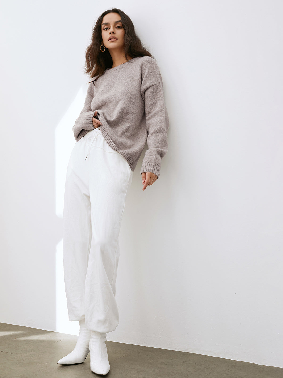 Women Loose Fit Wool Blend Knit Sweater | Eirene