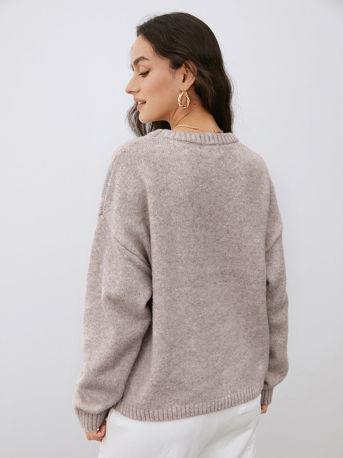 Women Loose Fit Wool Blend Knit Sweater | Eirene