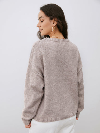 Women Loose Fit Wool Blend Knit Sweater | Eirene