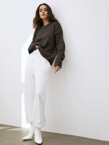 Women Loose Fit Wool Blend Knit Sweater | Eirene