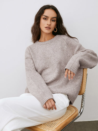Women Loose Fit Wool Blend Knit Sweater | Eirene