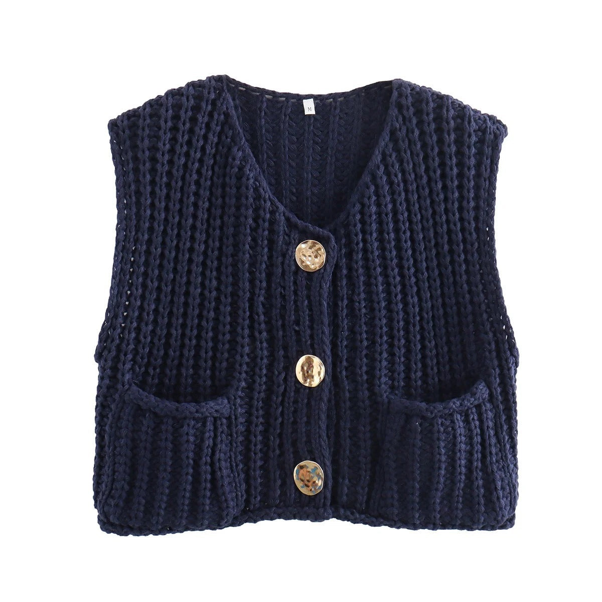 Knitted Button Vest | Emily