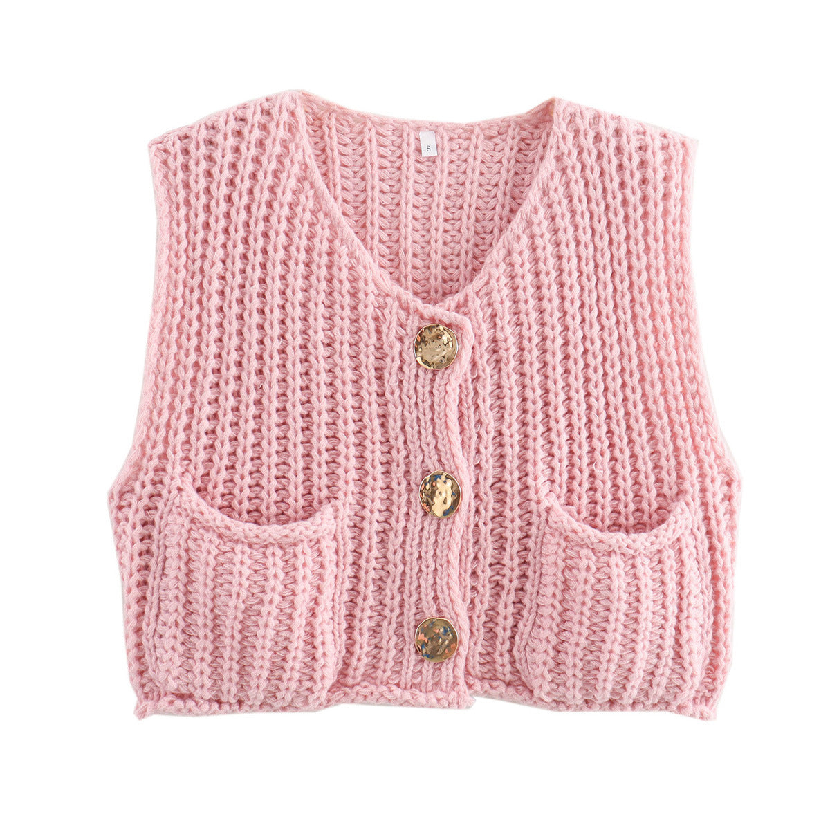 Knitted Button Vest | Emily