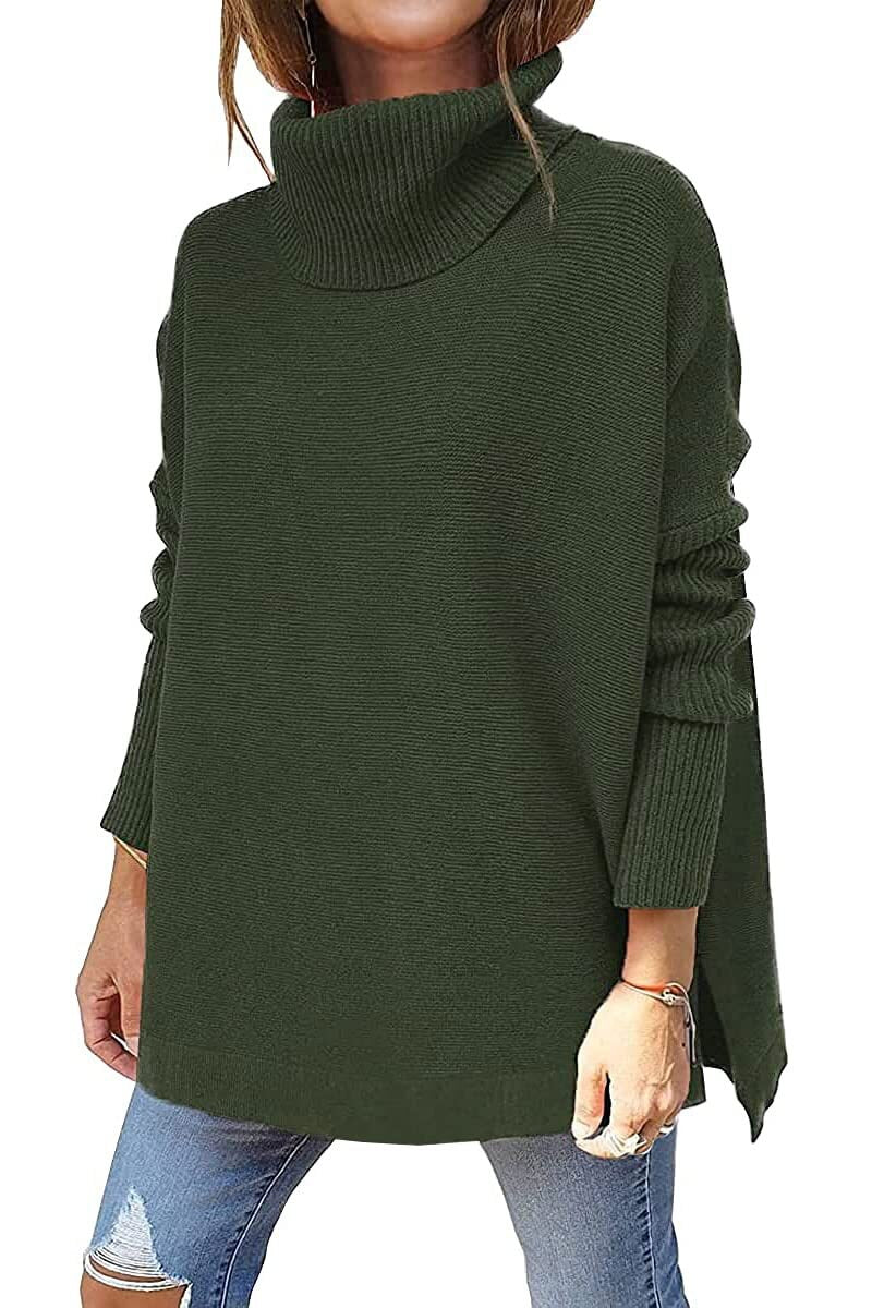 Women Turtleneck Lantern Sleeve Knit Sweater | Ariyah