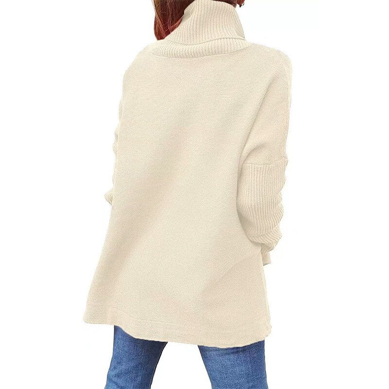 Women Turtleneck Lantern Sleeve Knit Sweater | Ariyah