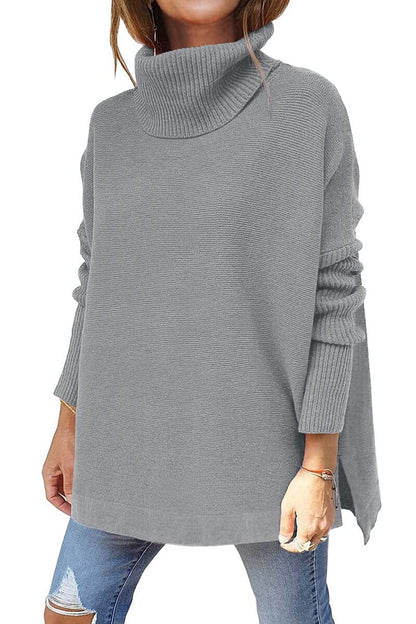 Women Turtleneck Lantern Sleeve Knit Sweater | Ariyah