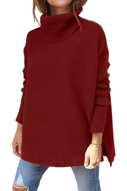 Women Turtleneck Lantern Sleeve Knit Sweater | Ariyah
