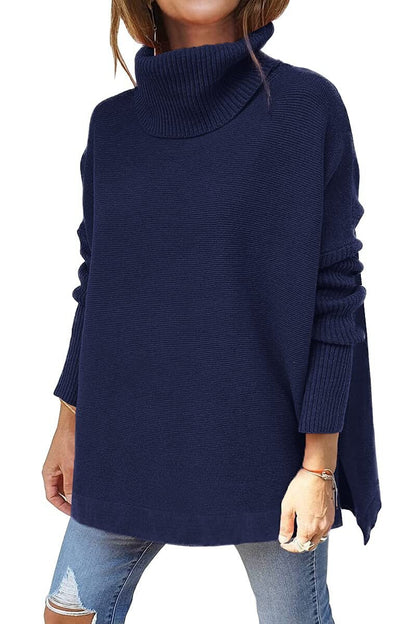 Women Turtleneck Lantern Sleeve Knit Sweater | Ariyah