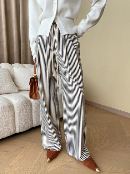 Striped Drawstring Wide-Leg Pants | Willow